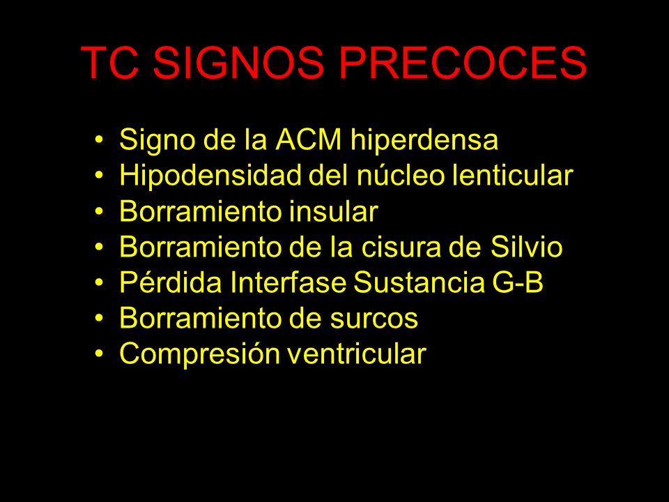 Signos tomograficos de infarto cerebral